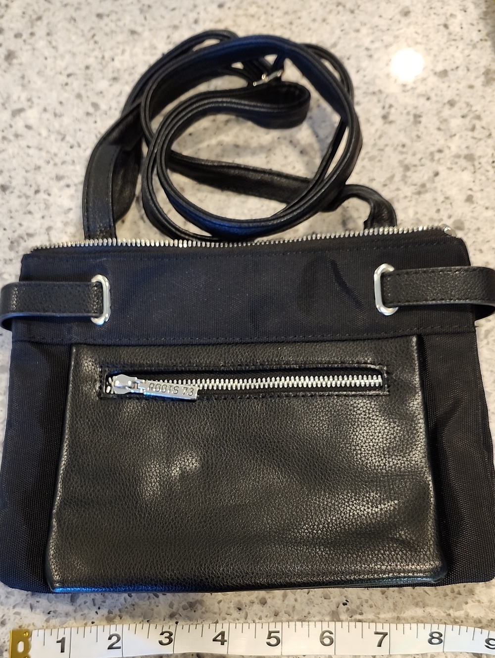 ROOTS Black Crossbody Sling Bag